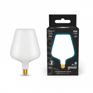 Лампа Gauss Filament V160 9W 890lm 4100К Е27 milky LED 1/6